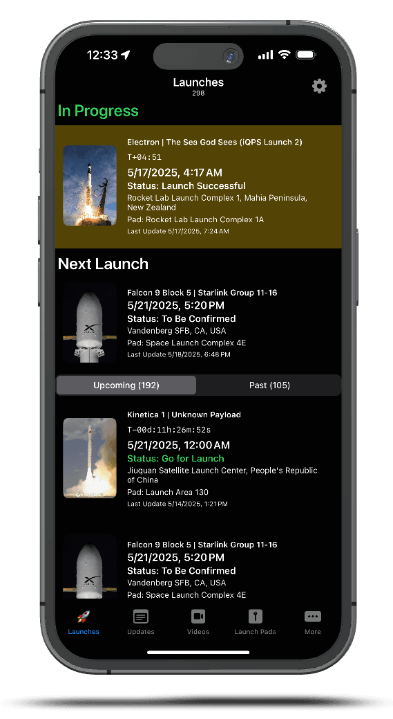 Space Launches App