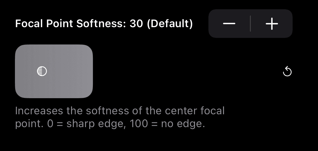 Adjusting focal point softness