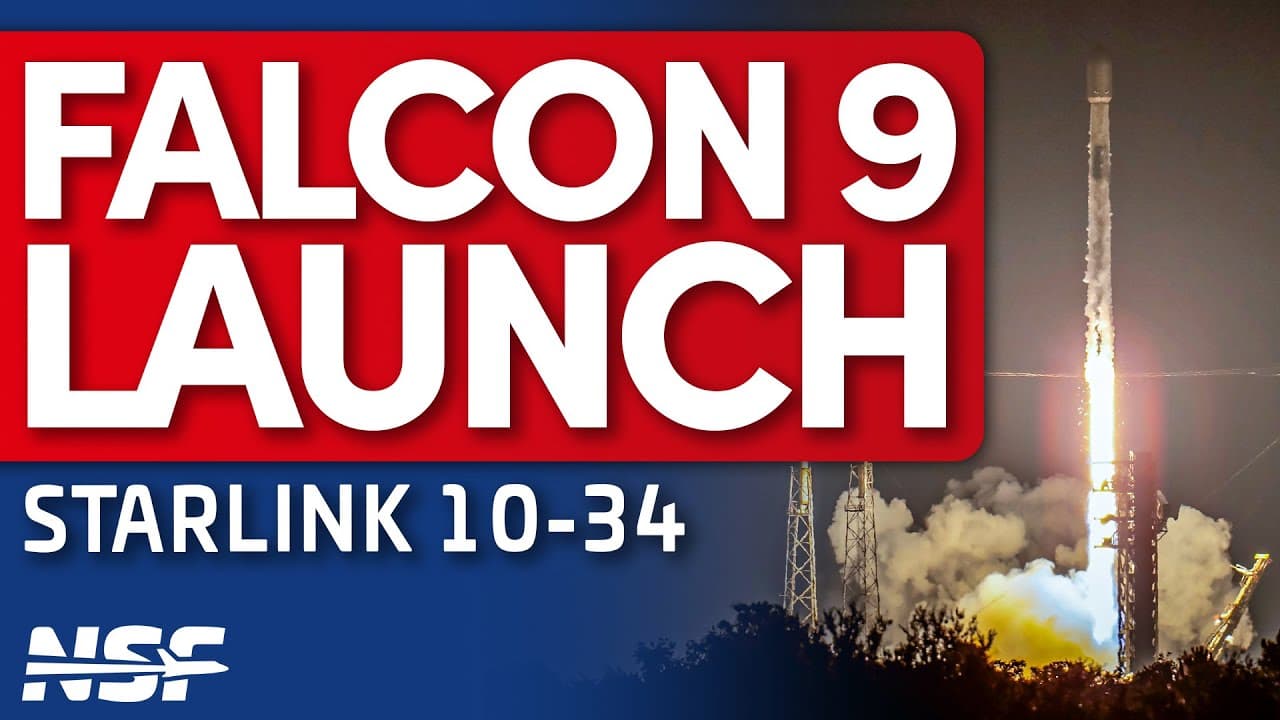 🚀 SpaceX Falcon 9 Launches Starlink 10-34 Mission