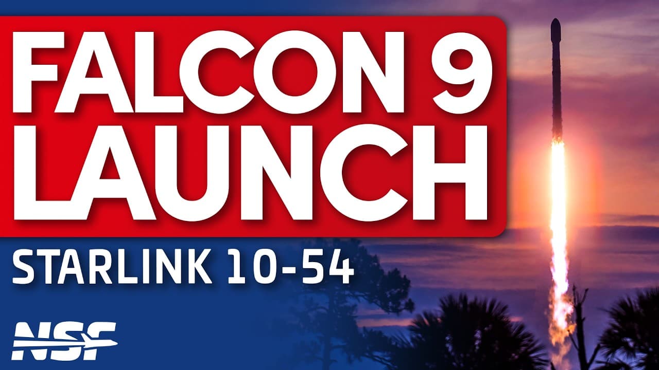 SpaceX Launches Falcon 9 with Starlink 10-54