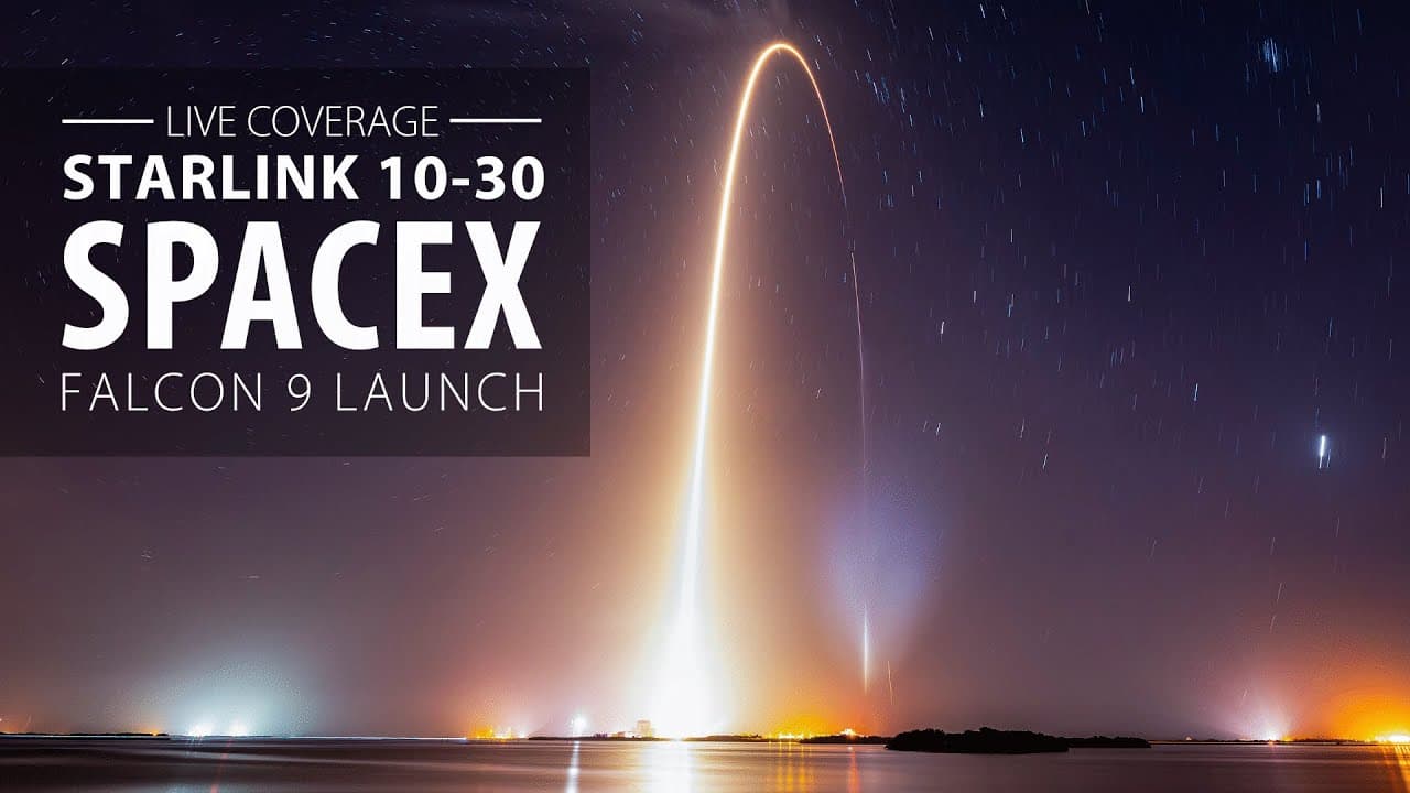 SpaceX Falcon 9 rocket launches from Cape Canaveral carrying 28 Starlink internet satellites