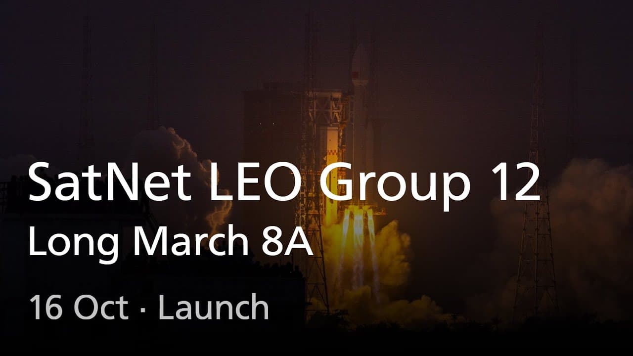 Live: Long March 8A SatNet LEO Group 12 Launch (No Commentary)