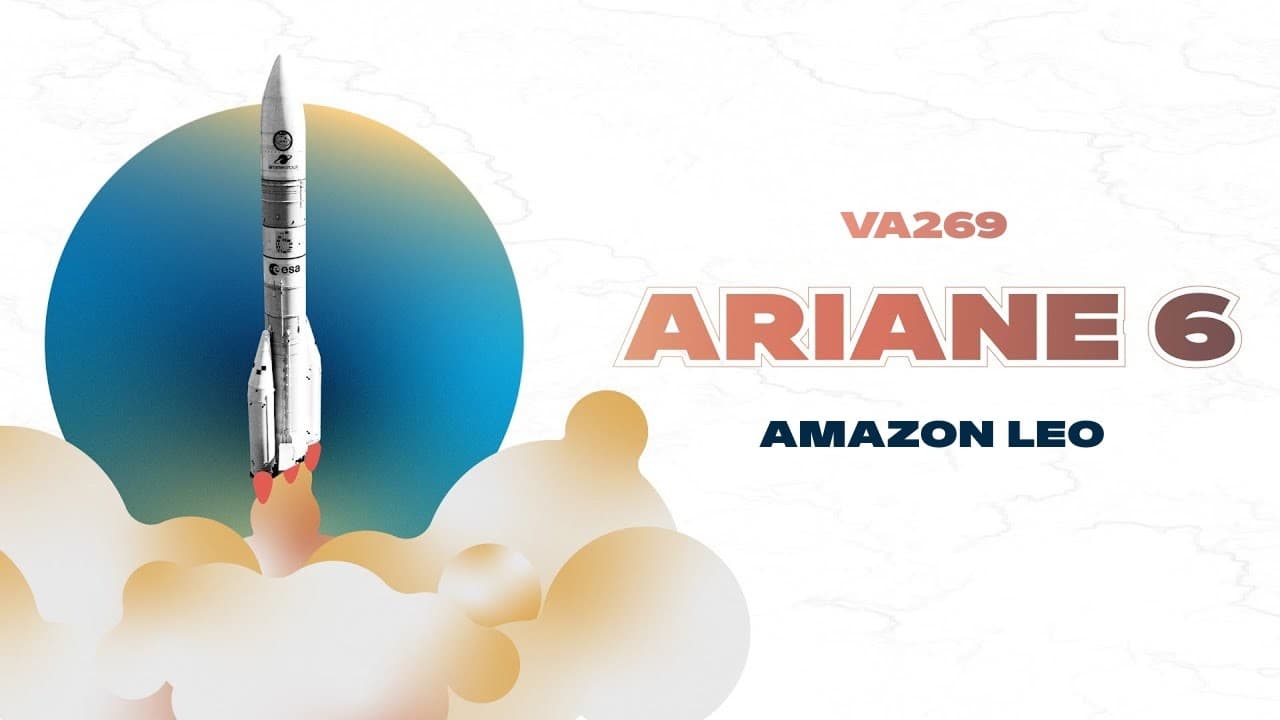 Lancement Ariane 6 avec les nouveaux propulseurs P160C (Amazon LEO - VA269)
