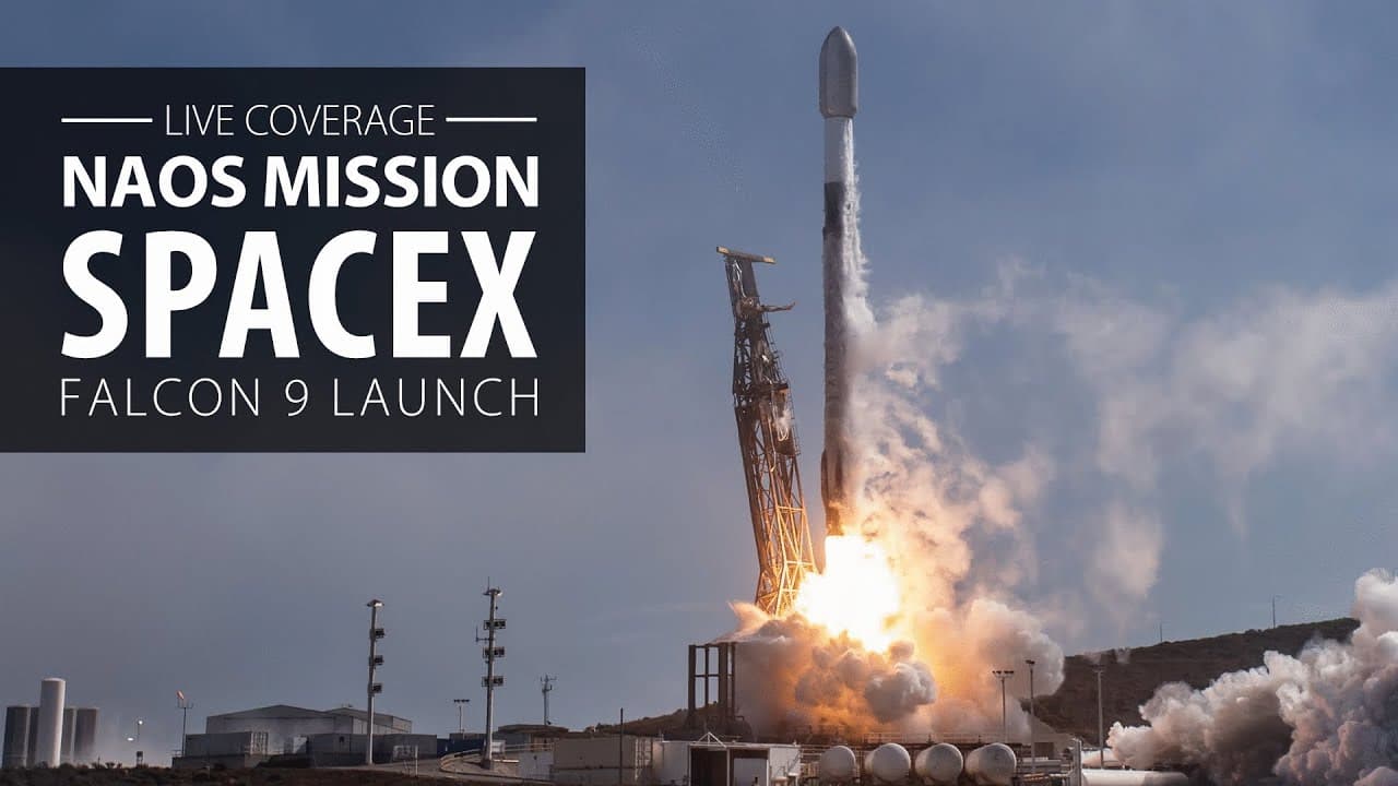 Watch live: SpaceX launches NAOS satellite, 7 rideshare sats on Falcon 9 rocket from California