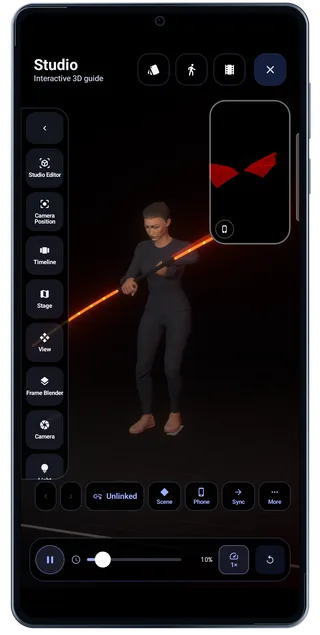 LightPaint Android: Studio scene playing
