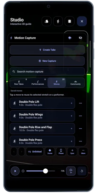 LightPaint Android: Studio motion capture moves