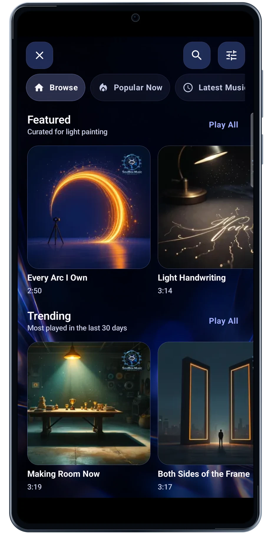 LightPaint Android: Music