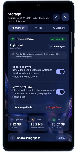 LightPaint Android: Storage