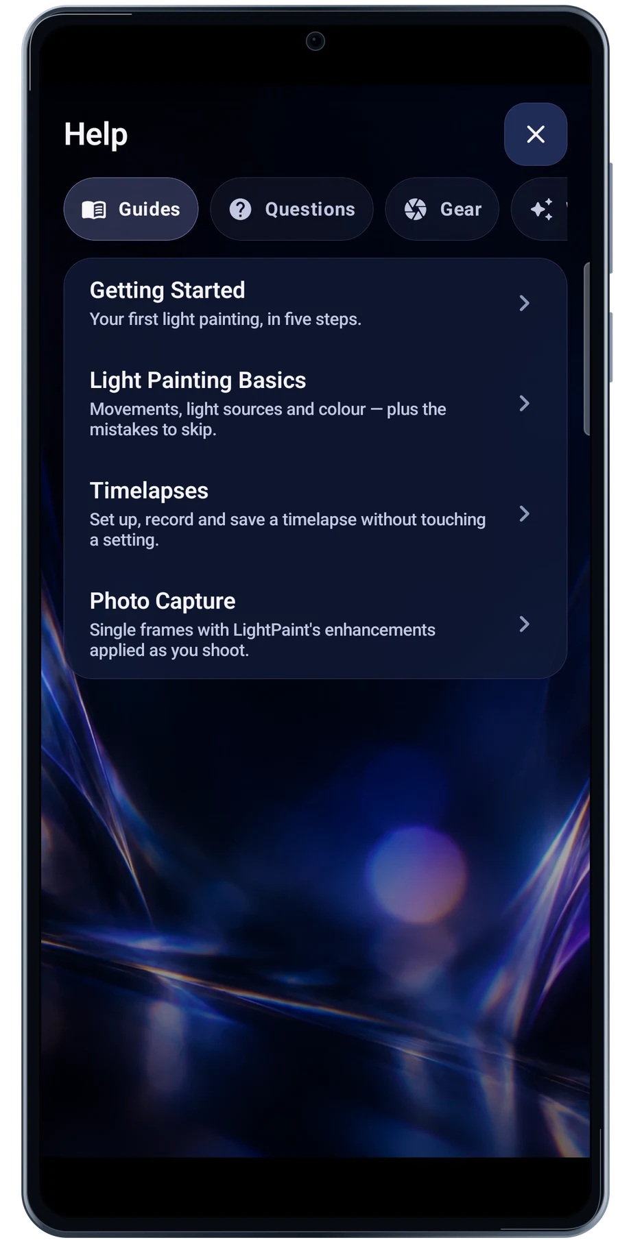 LightPaint Android: Guides
