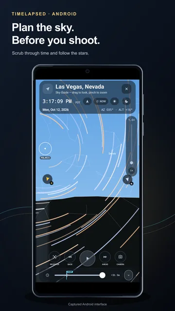 TimeLapsed Android sky guide with predicted star paths
