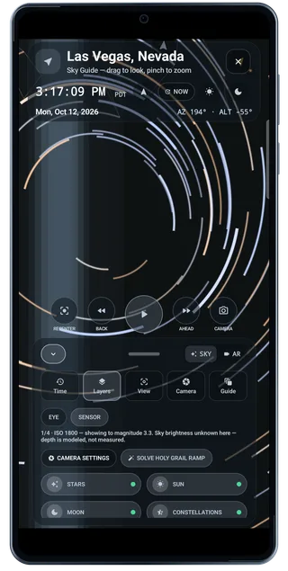 TimeLapsed Android: Sky guide layers