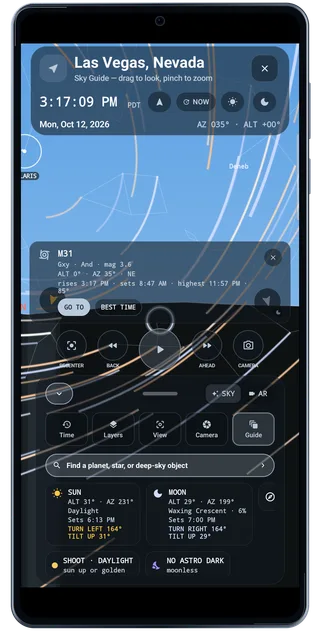 TimeLapsed Android: Sky guide object card