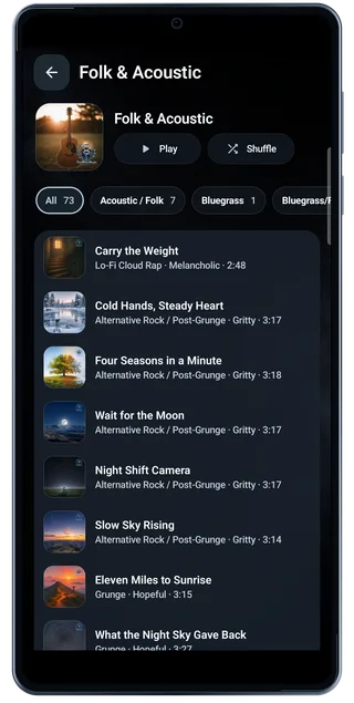 TimeLapsed Android: Music genre