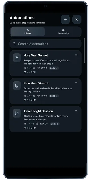 TimeLapsed Android: Automations library