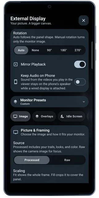 TimeLapsed Android: External display