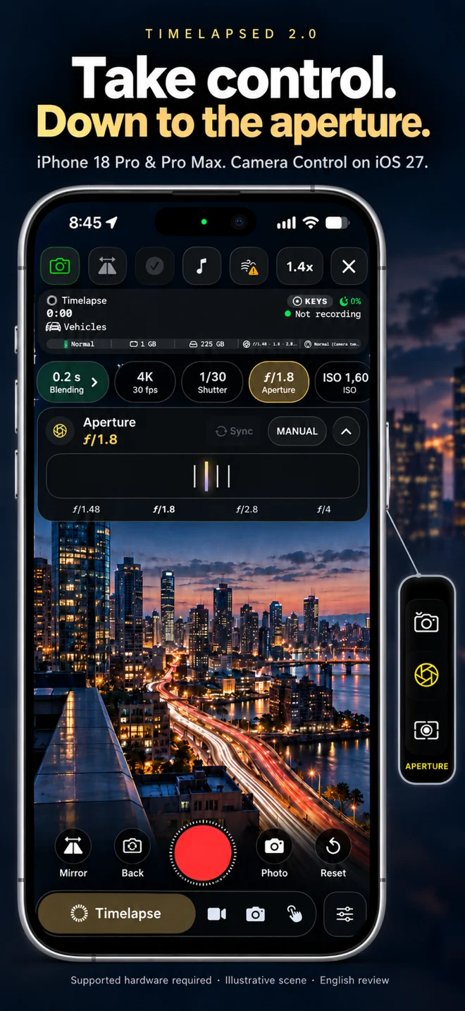 Aperture controls over city traffic trails