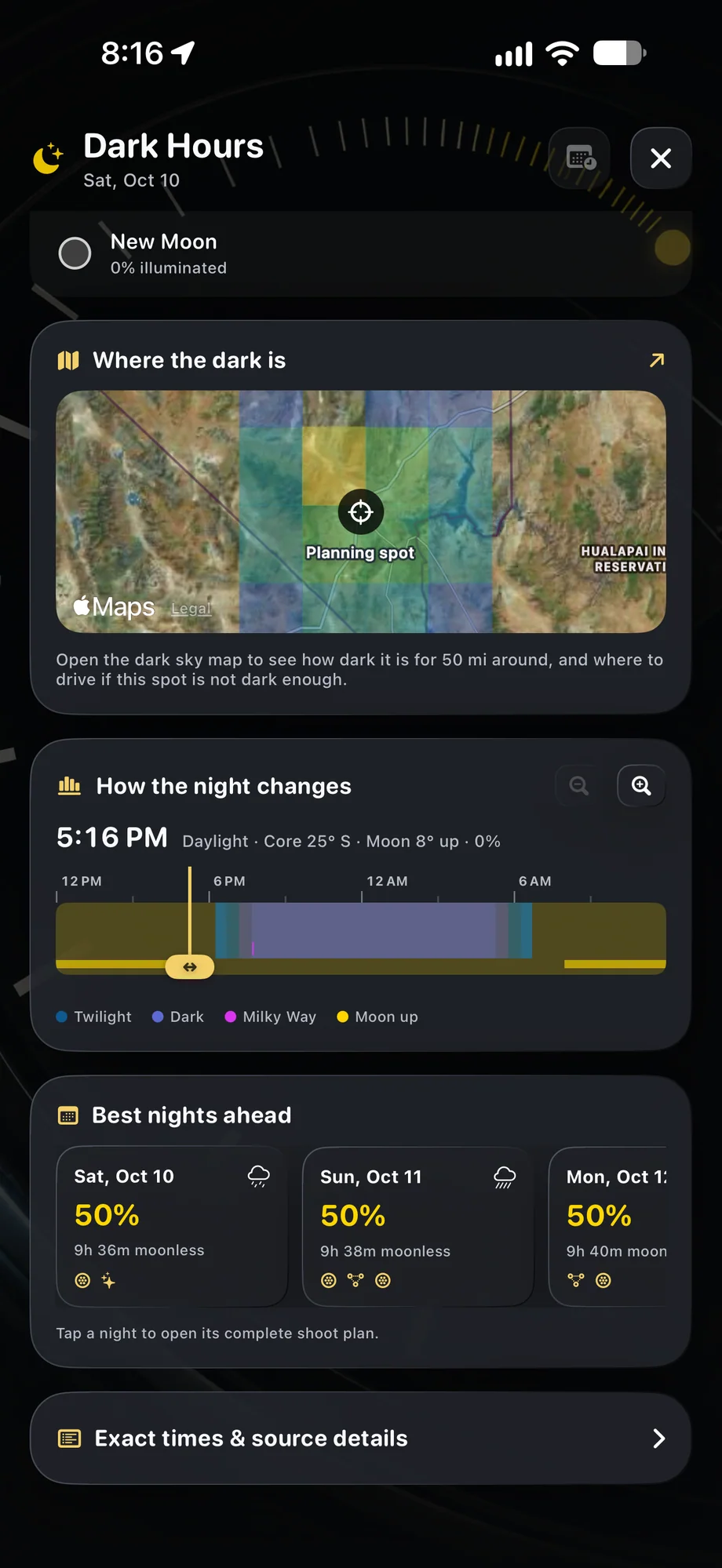 TimeLapsed Nearby darkness and night timing