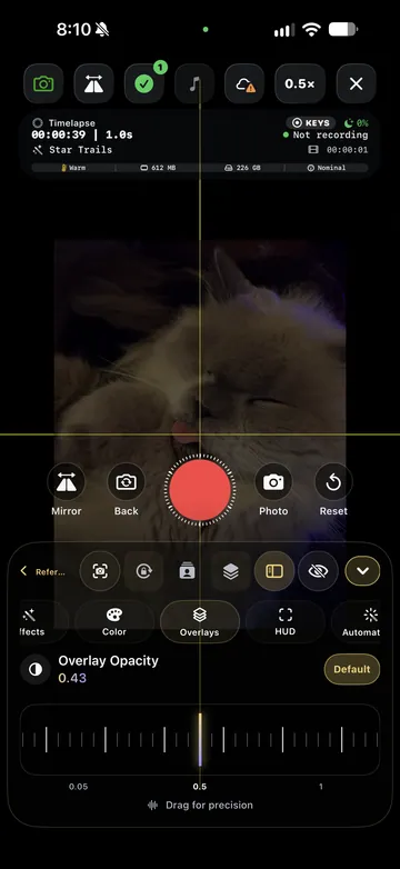 TimeLapsed A translucent reference image over the camera view