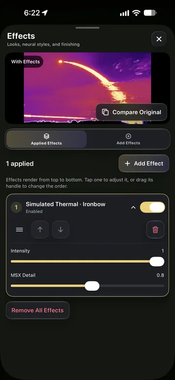 TimeLapsed Simulated thermal color treatment