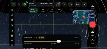 TimeLapsed Camera and inset layout in landscape, with an illustrated scene beneath the captured camera controls