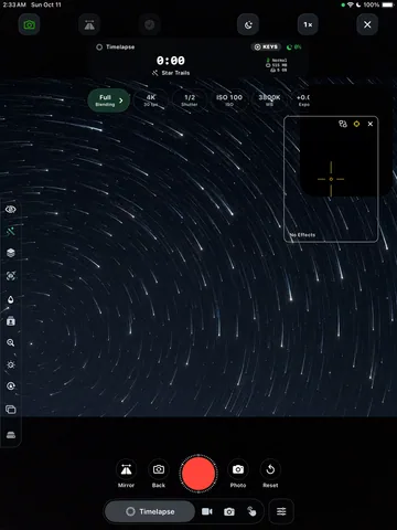 TimeLapsed The timelapse camera on iPad, with an illustrated scene beneath the captured camera controls