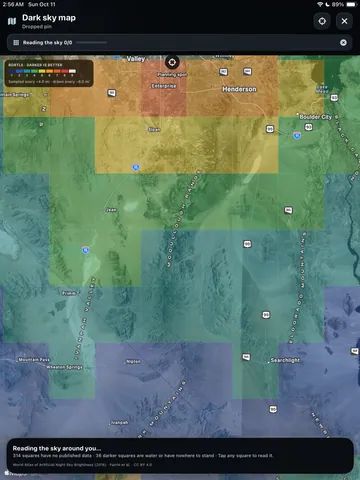 TimeLapsed The dark sky map on iPad