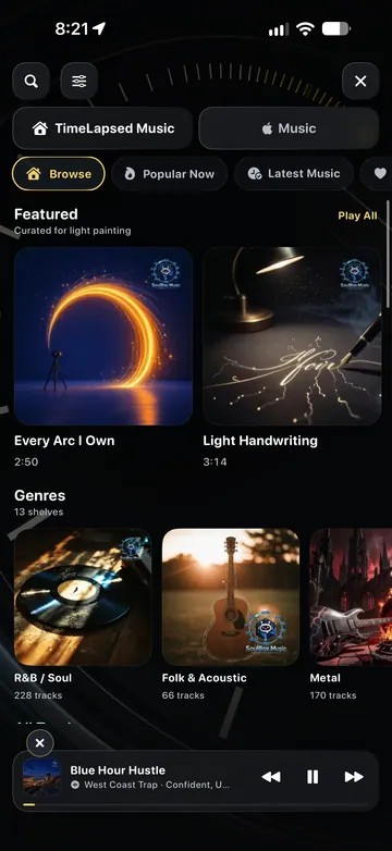 TimeLapsed Browse the integrated music catalog