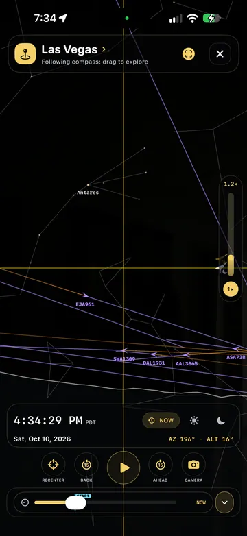 TimeLapsed Aircraft paths over the planned sky