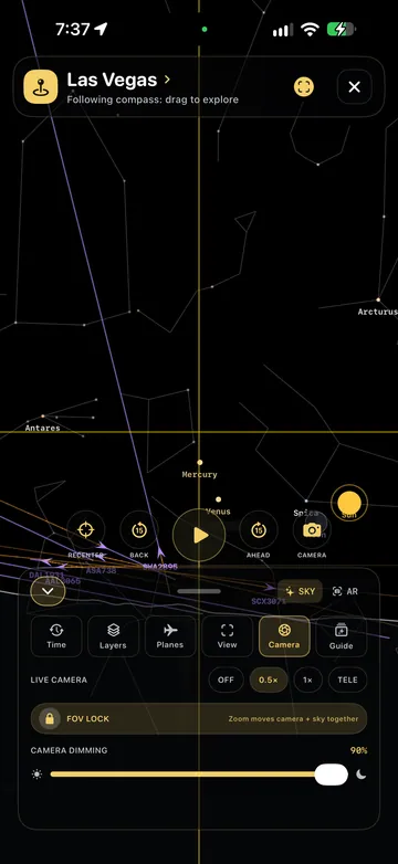 TimeLapsed Camera framing and field-of-view controls