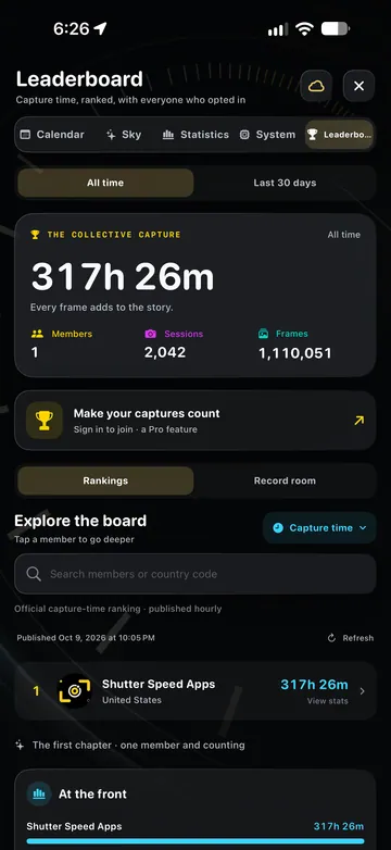TimeLapsed Optional leaderboard and personal records
