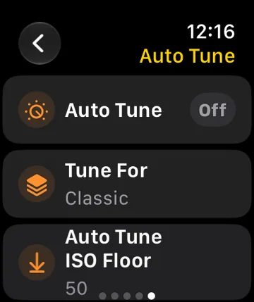 TimeLapsed Auto Tune controls