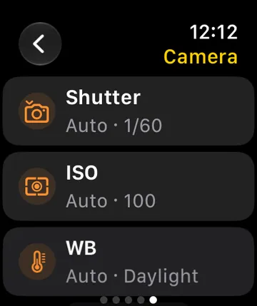 TimeLapsed Shutter, ISO and white balance from the wrist